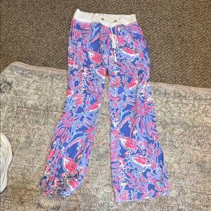 Lilly Pulitzer Pink and Blue Wide Leg Pants